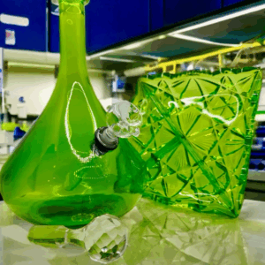 Green Beaker Glassware w/Ashtray