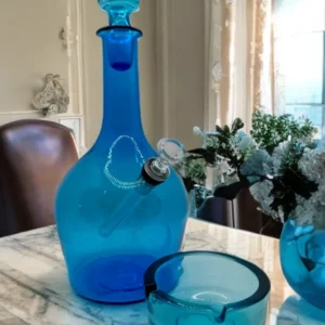 Baby Blue Glassware w/ Ashtray